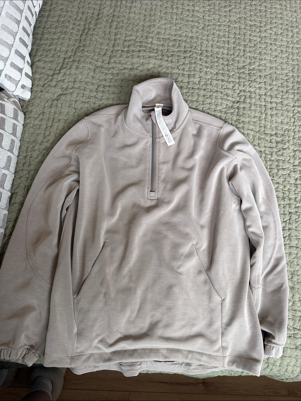 lululemon athletica Taupe Quarter-Zip Pullover - Picture 1 of 4
